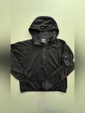 Nike Black Hooded Half-Zip Performance Pullover